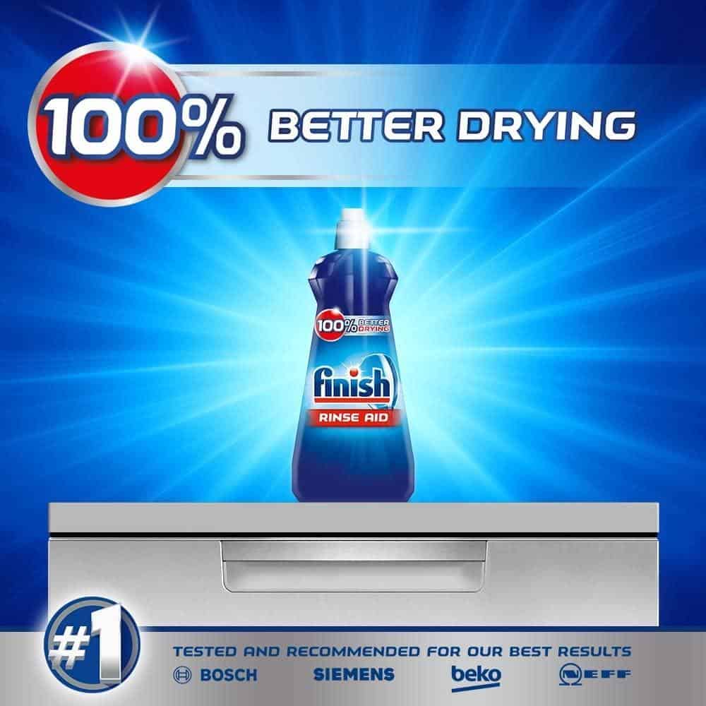 Nước làm bóng ly chén đĩa Finish Jet-Dry Ultra Rinse Aid cao cấp, dành cho máy rửa chén