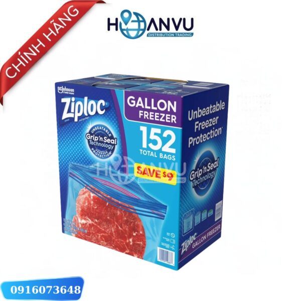 Túi Ziploc Double Zipper Gallon Freezer Bags 152 túi