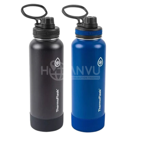 Bình Giữ Nhiệt Thermoflask Stainless Steel Insulated Water Bottles, 1.2l, Set 2 Bình Xanh, Đen