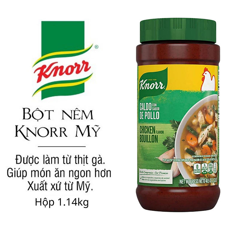 Bột Nêm Gà Knorr Chicken Flavor Bouillon, 1.14kg - Mỹ