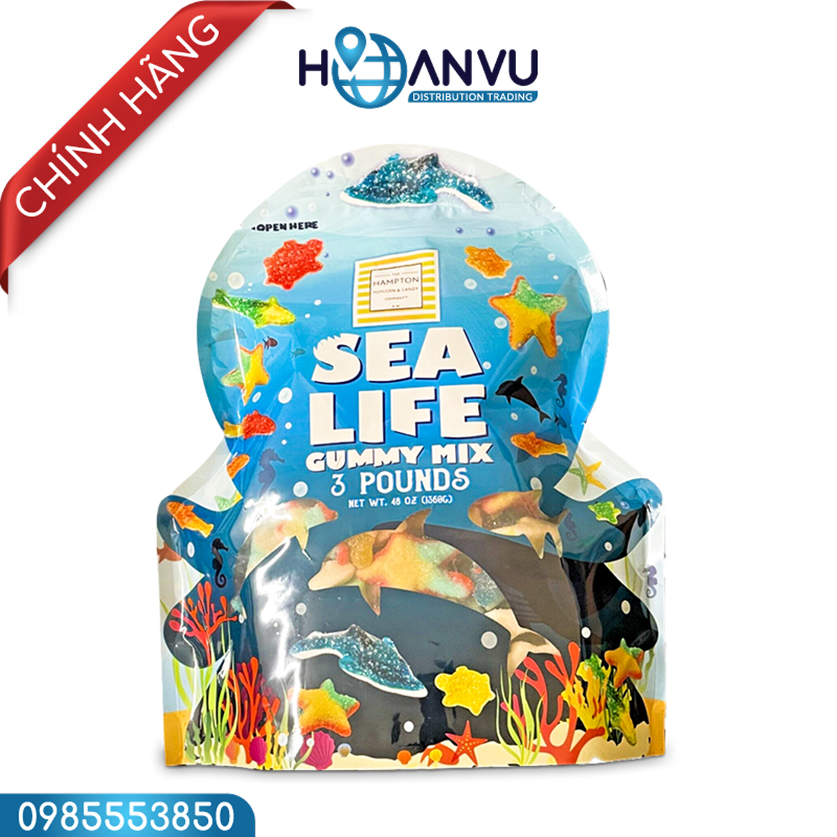 Kẹo dẻo tổng hợp Sea Life Gummy Mix, 1.360kg