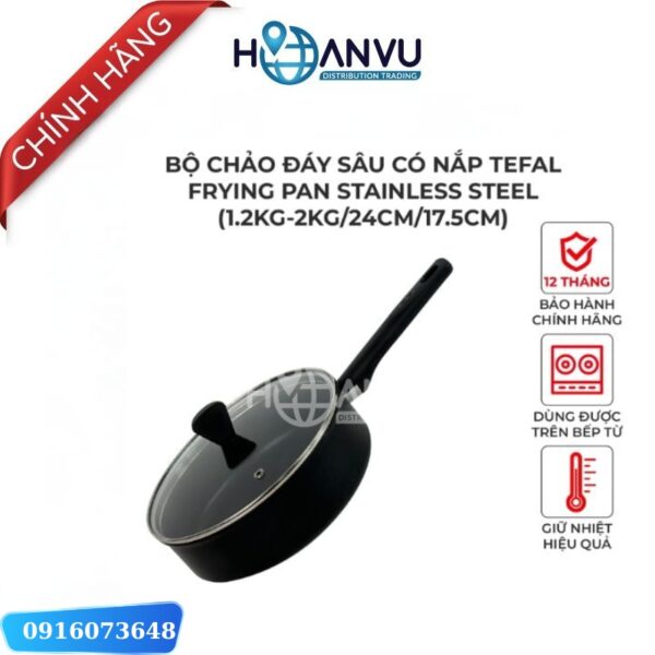 chảo chống dính đáy sâu Tefal Frying Pan Stainless Steel